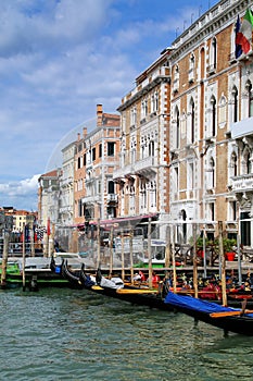 Houses along Grand Canal in Venice, Italy