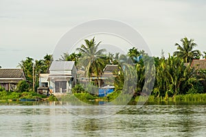 Houses along the Thu Bon river near Hoi An