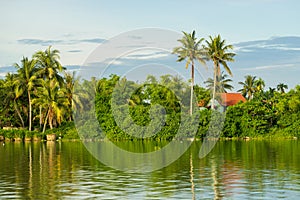 Houses along the Thu Bon river near Hoi An