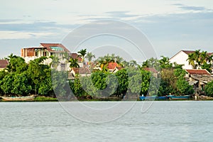 Houses along the Thu Bon river near Hoi An