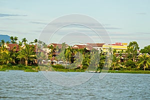 Houses along the Thu Bon river near Hoi An