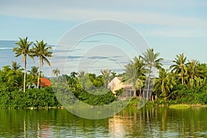 Houses along the Thu Bon river near Hoi An