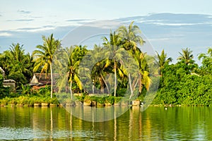 Houses along the Thu Bon river near Hoi An