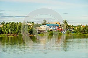 Houses along the Thu Bon river near Hoi An