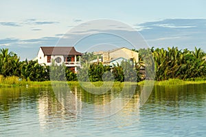 Houses along the Thu Bon river near Hoi An