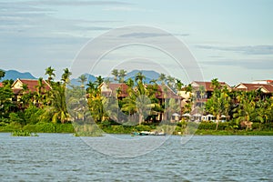 Houses along the Thu Bon river near Hoi An