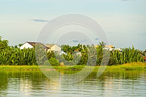 Houses along the Thu Bon river near Hoi An