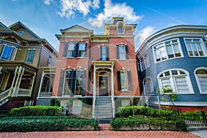 Houses along Whitaker Street, in Savannah, Georgia