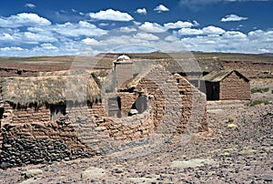 Houses on Altiplano in Bolivia,Bolivia