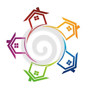 Houses around a circle logo photo