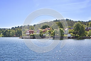 Houses at the baltic sea in the Stockholm archipelago