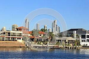 Houses on the bank of Surfers Paradise, Gold Coast