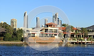 Houses on the bank of Surfers Paradise, Gold Coast