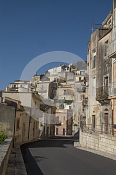 Houses and of baroque city upper Ragusa Sicilia, Italy photo