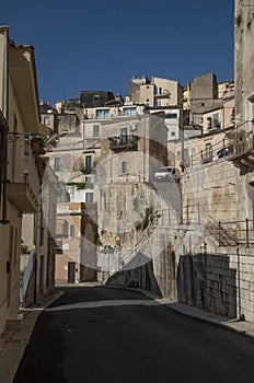 Houses and of baroque city upper Ragusa Sicilia, Italy photo