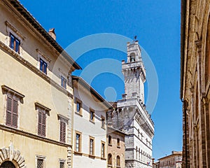 Houses and Bell Tower of Montepulciano, Italy