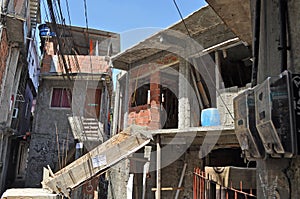 Houses of Brazilian favela in Rio de Janeiro