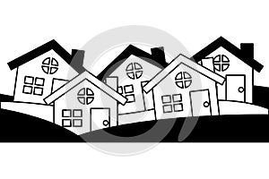 Houses buildings silhouette icon