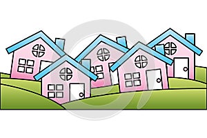 houses buildings silhouette icon