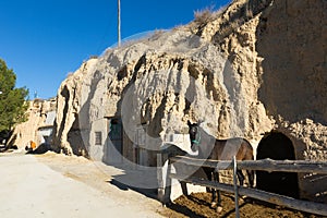 Houses built into rockr. Cortes de Baza, Andalusia, Spain