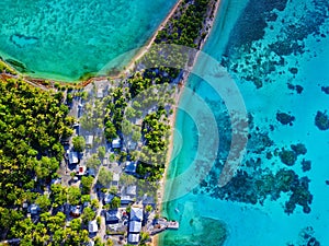 Houses on cape in Marshall Islands