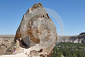 Houses carved in the rock. Ilhara valley. Selime, Cappadocia, Turkey