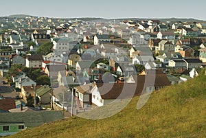 Houses in close proximity.