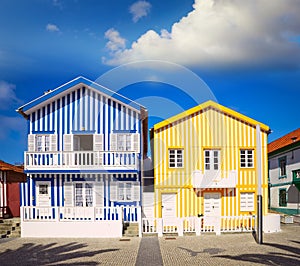 Houses in Costa Nova, Aveiro, Portugal photo