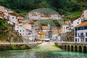 Houses in Cudillero in Asturias photo
