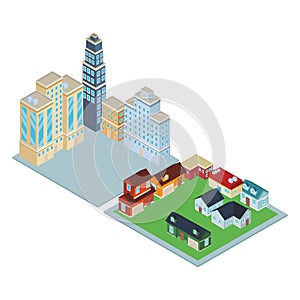 Houses and edifices isometric