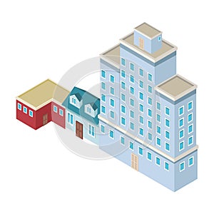 Houses and edifices isometric
