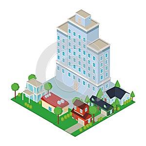 Houses and edifices isometric