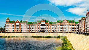 Houses at the embankment of Yoshkar-Ola in Russia photo