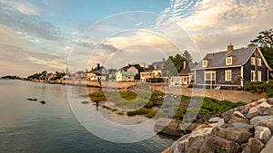 Houses facing the St. Lawrence River, Quebec