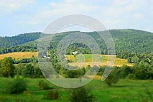 Houses on the fields