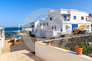 Houses with fishing boats