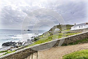 Houses and fishing jetty at cape Cornwall