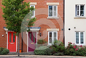 Houses or flats in row, England