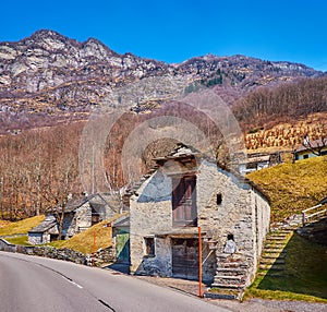 Houses of Frasco, Valle Verzasca, Switzerland photo