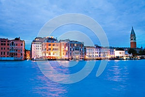 Houses on Grand canal in evening