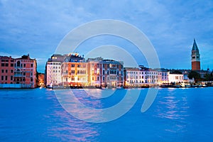 Houses on Grand canal in evening photo