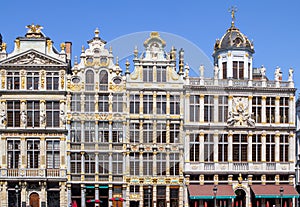 Houses on the Grand Place in Brussels, Belgium