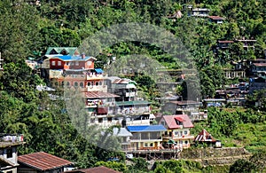 Houses on the hill in Ifugao, Philippines