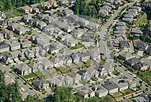 Houses on Hillside - Aerial
