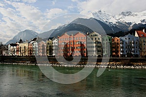 Houses in the historical city Innsbruck in Tirol