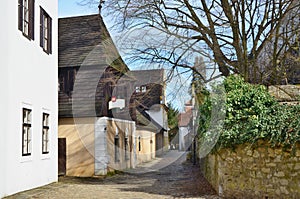 Houses in the historical part, town Jindrichuv Hradec, southern Bohemia