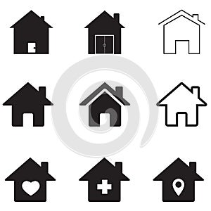 Houses icon on white background. flat style. homes icon for your web site design, logo, app, UI. real estate symbol. house sign