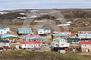 Houses in Iqaluit, Nunavut, Canada photo