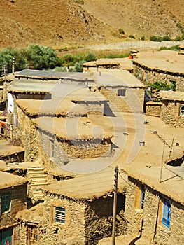 Houses of a Kurdish village in Kurdistan Province of Iran