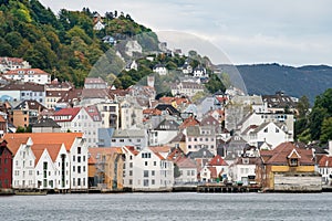 Houses line the dockside in Bergen